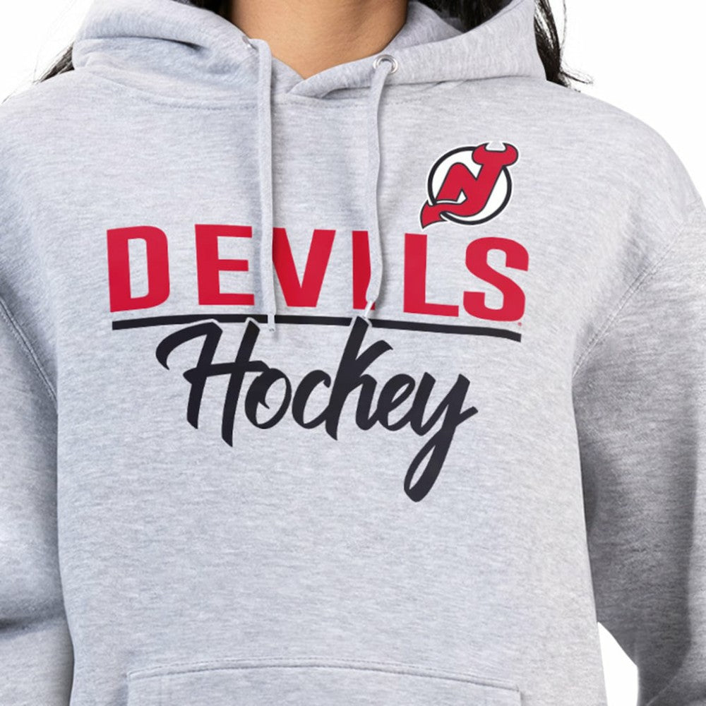 New Jersey Devils G-III 4Her by Carl Banks Women's Team Sport Tri-Blend Fleece Hoodie - Heather Gray | US 200497147