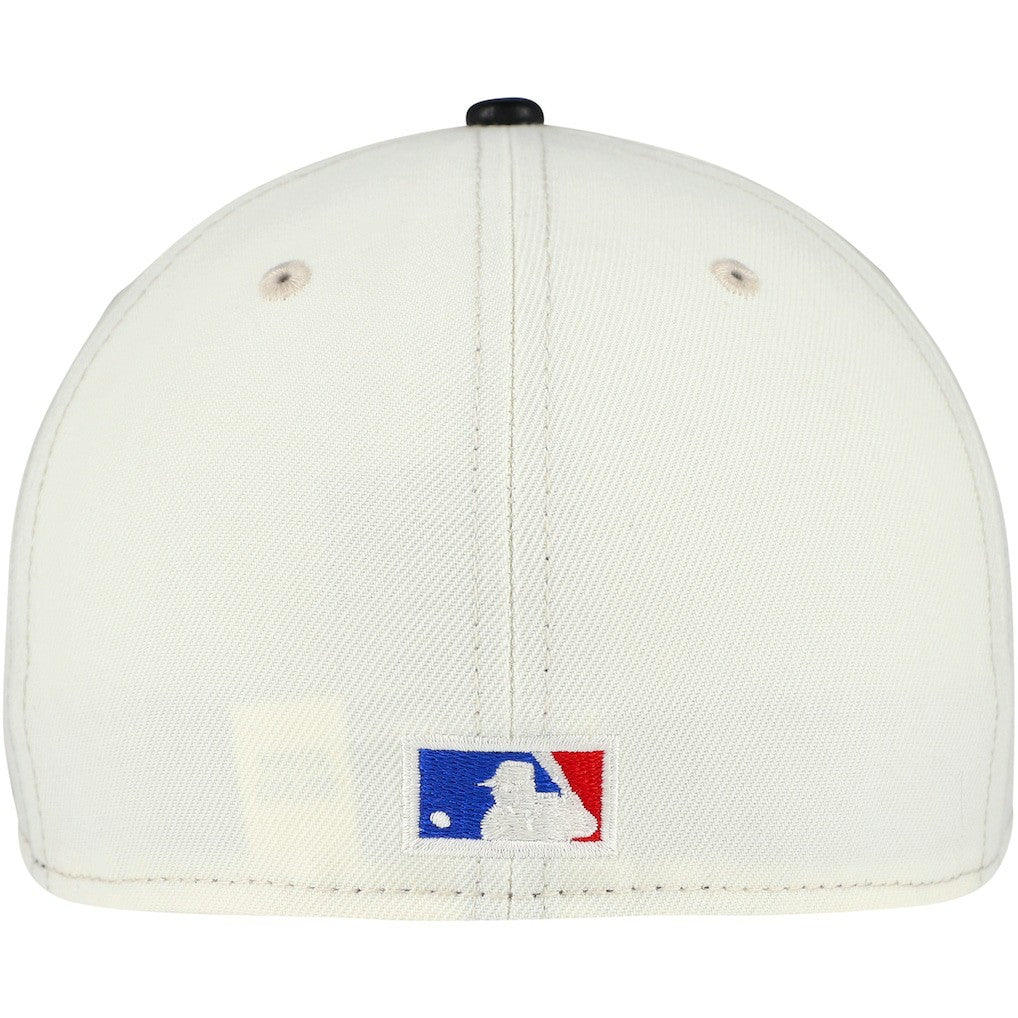 Chicago Bulls Faux Leather Visor Two-Tone 59FIFTY Fitted Hat Cream/Black - New Era