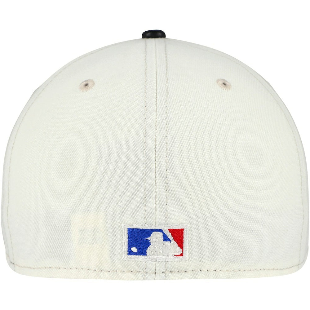 Chicago Bulls Faux Leather Visor Two-Tone 59FIFTY Fitted Hat Cream/Black - New Era