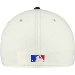 Chicago Bulls Faux Leather Visor Two-Tone 59FIFTY Fitted Hat Cream/Black - New Era