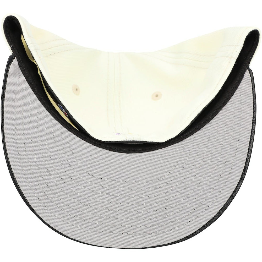 Los Angeles Lakers Faux Leather Visor Two-Tone 59FIFTY Fitted Hat White/Black - New Era