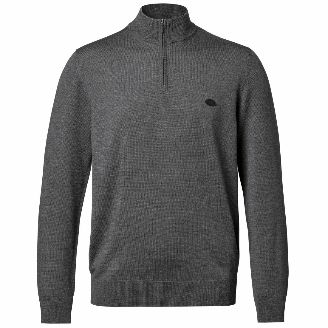New York Jets Charles Tyrwhitt Merino Quarter-Zip Pullover Sweater - Gray Pullover
