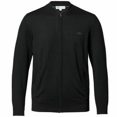 New York Jets Charles Tyrwhitt Merino Full-Zip Sweater - Black
