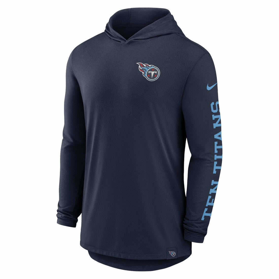 Tennessee Titans Blitz Tri-Blend Dri-FIT Long Sleeve Hoodie T-Shirt - Navy Hoodies