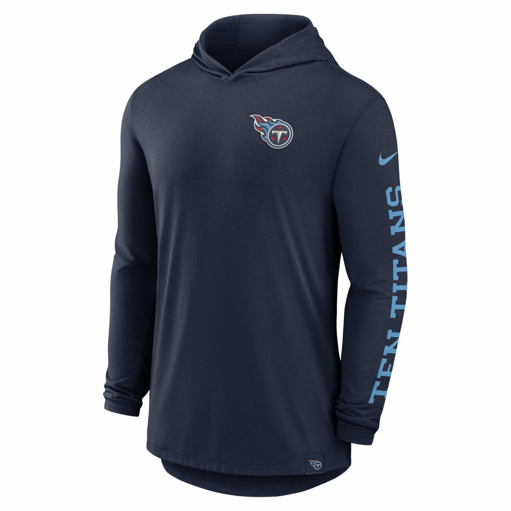 Tennessee Titans Blitz Tri-Blend Dri-FIT Long Sleeve Hoodie T-Shirt - Navy Hoodies