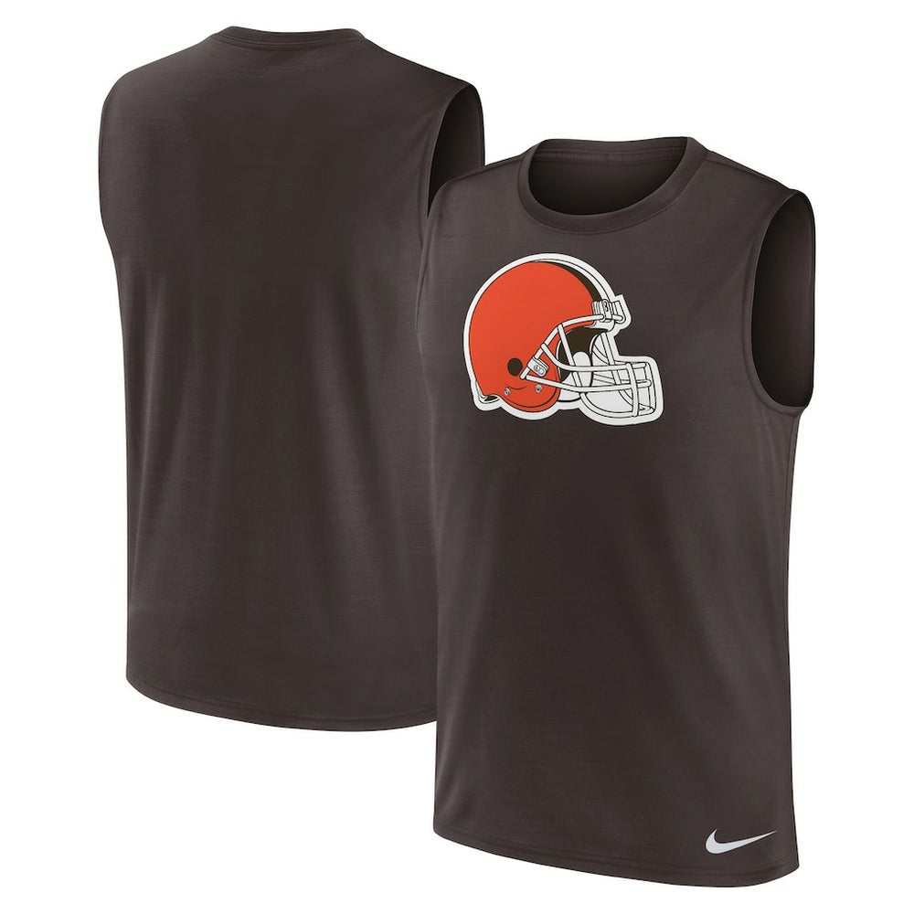 Cleveland Browns Blitz Legend Dri-FIT Muscle Tank Top - Brown Tops