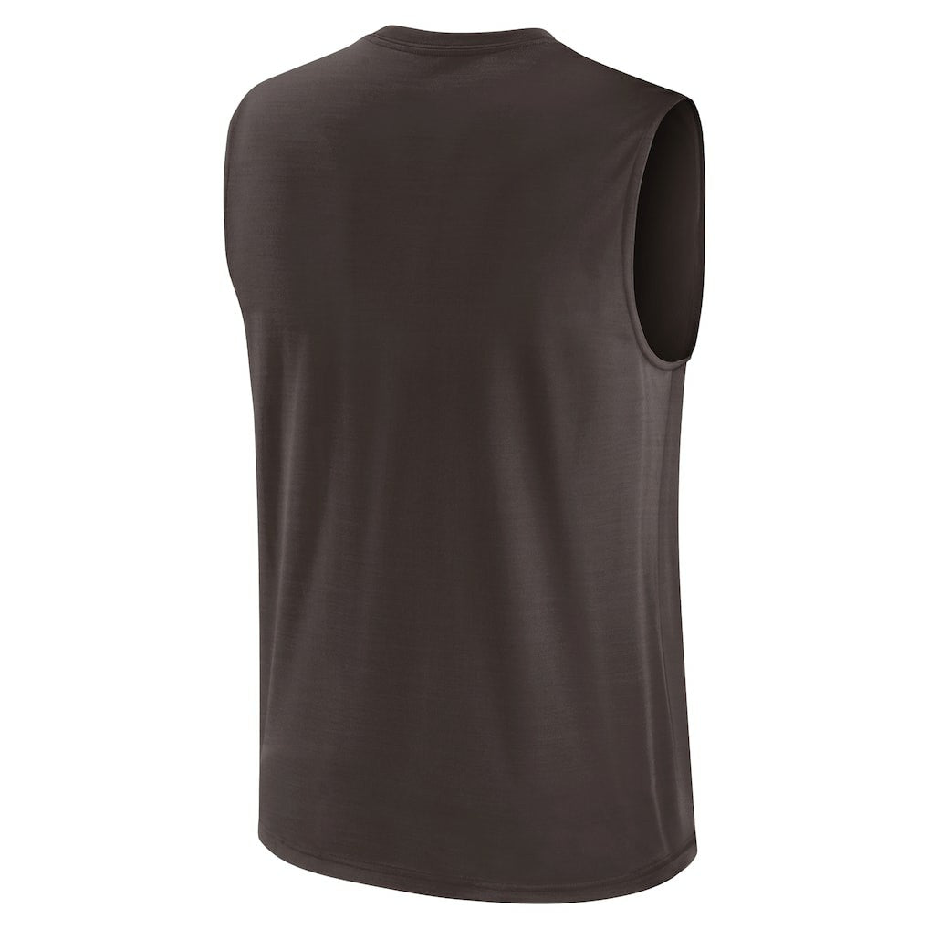 Cleveland Browns Blitz Legend Dri-FIT Muscle Tank Top - Brown Tops