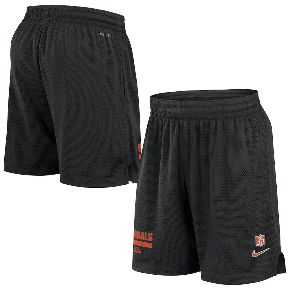 Cincinnati Bengals 2024 Sideline Performance Mesh Shorts - Black Shorts