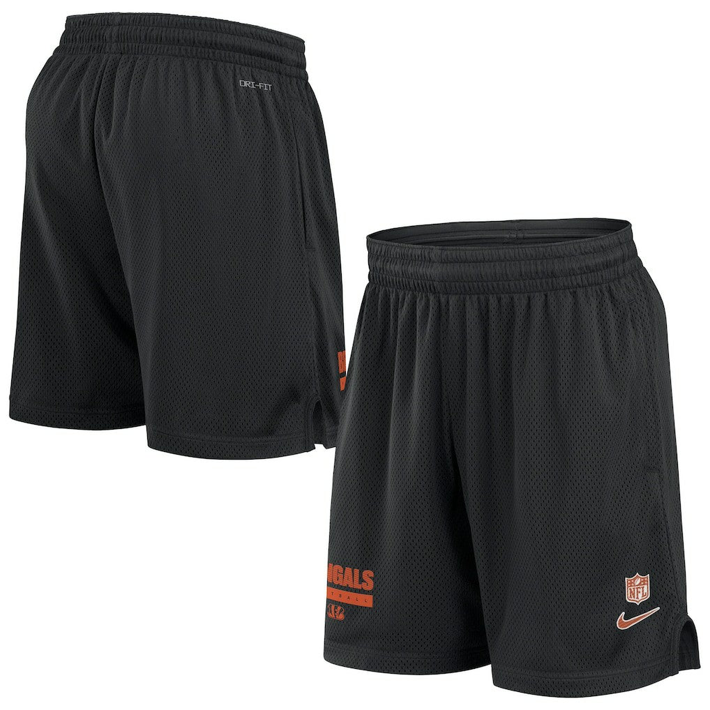 Cincinnati Bengals 2024 Sideline Performance Mesh Shorts - Black Shorts
