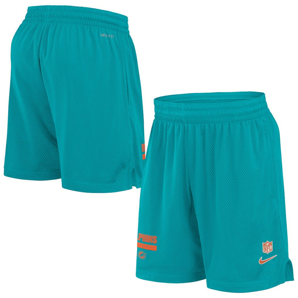 Miami Dolphins 2024 Sideline Performance Mesh Shorts - Aqua Shorts