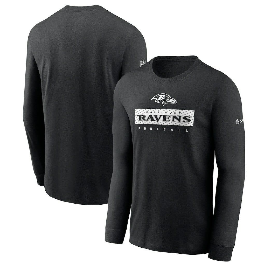 Baltimore Ravens Sideline Dri-FIT Long Sleeve T-Shirt - Black T-shirts