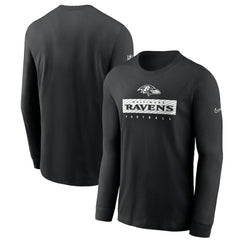 Baltimore Ravens Sideline Dri-FIT Long Sleeve T-Shirt - Black T-shirts