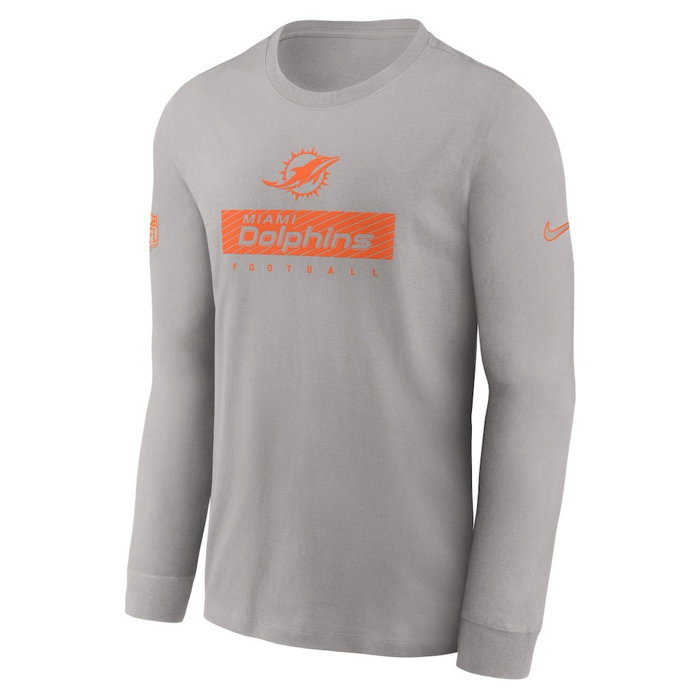 Miami Dolphins Sideline Dri-FIT Long Sleeve T-Shirt - Gray T-shirts