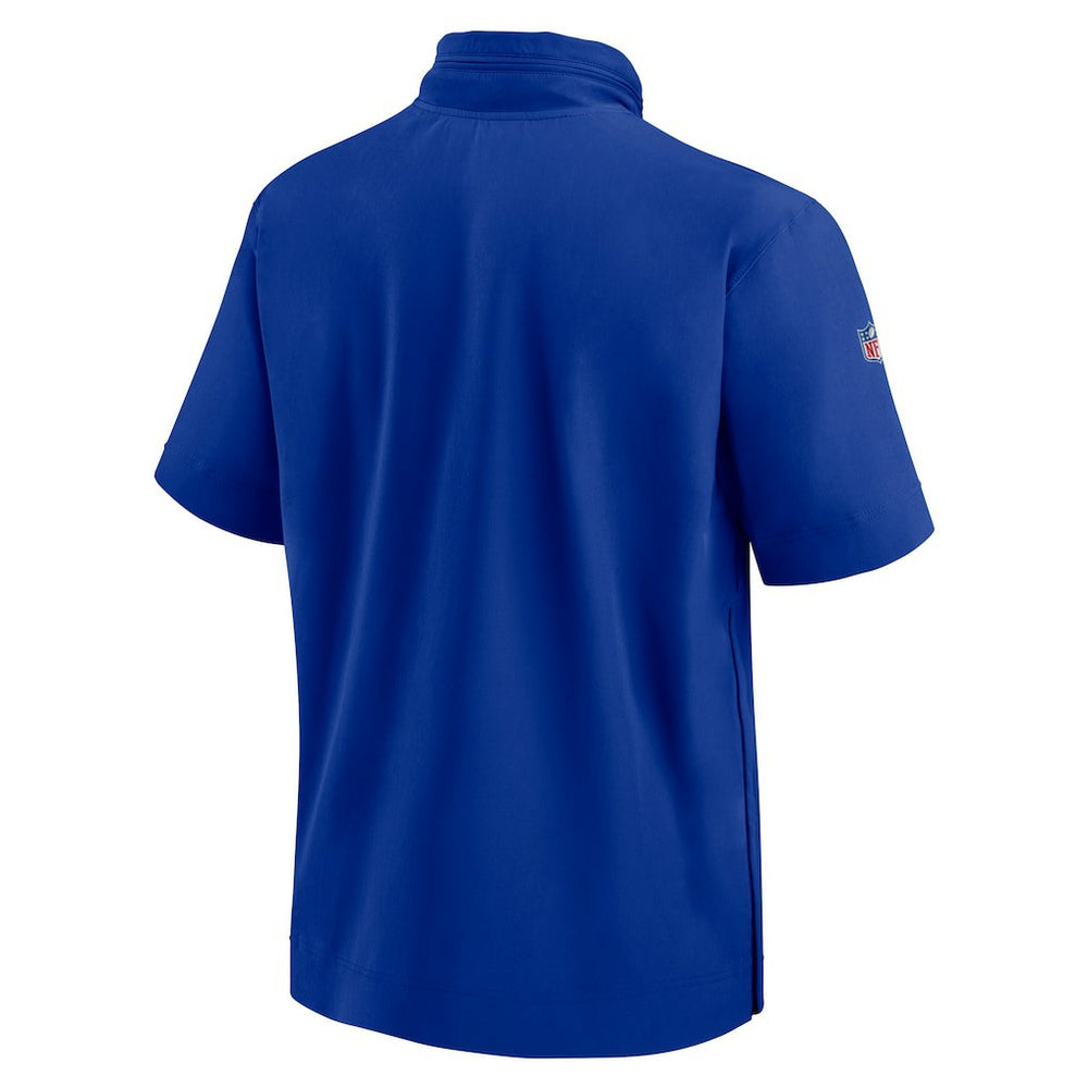 Buffalo Bills 2024 Sideline Coach Short Sleeve Half-Zip Hoodie Jacket - Royal Hoodies