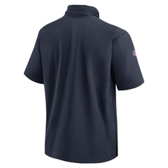 Chicago Bears 2024 Sideline Coach Short Sleeve Half-Zip Hoodie Jacket - Navy Hoodies