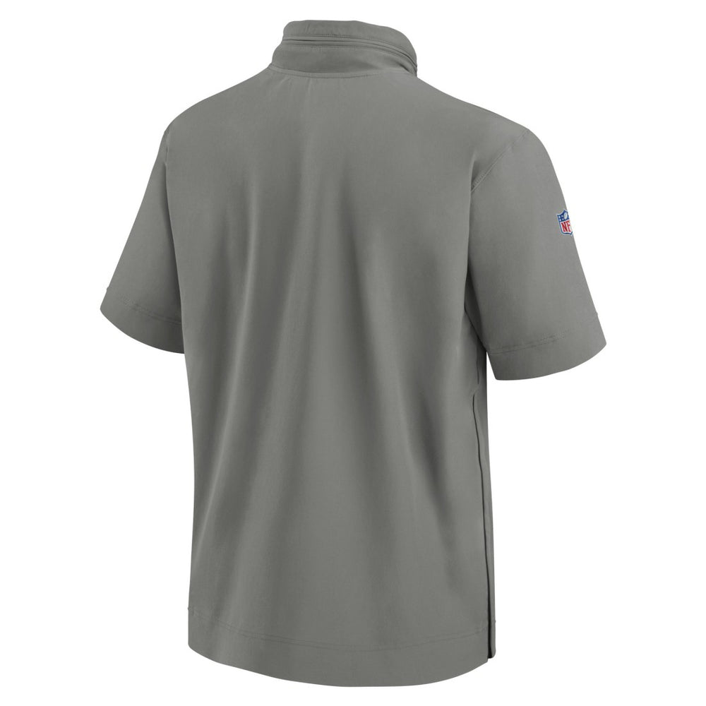 Detroit Lions 2024 Sideline Coach Short Sleeve Half-Zip Hoodie Jacket - Gray Hoodies