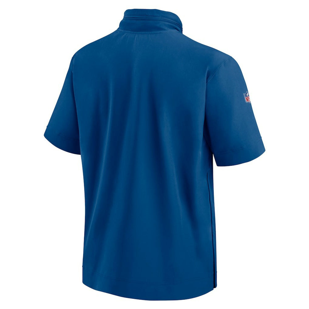 Indianapolis Colts 2024 Sideline Coach Short Sleeve Half-Zip Hoodie Jacket - Royal Hoodies