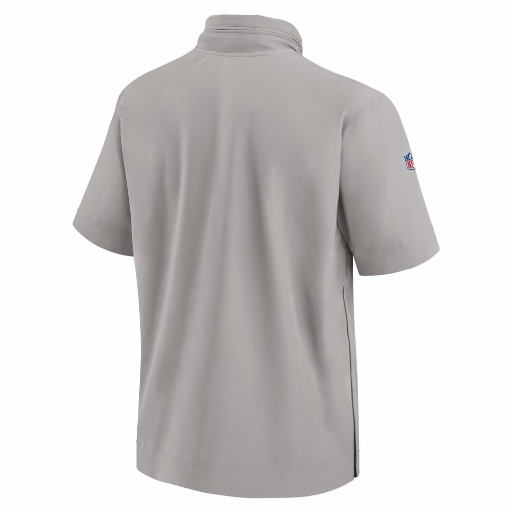Miami Dolphins 2024 Sideline Coach Short Sleeve Half-Zip Hoodie Jacket - Gray Hoodies