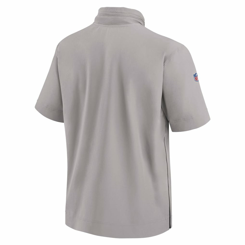 Miami Dolphins 2024 Sideline Coach Short Sleeve Half-Zip Hoodie Jacket - Gray Hoodies