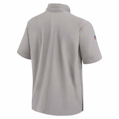 Miami Dolphins 2024 Sideline Coach Short Sleeve Half-Zip Hoodie Jacket - Gray Hoodies