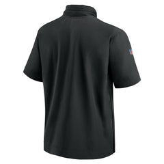 New York Jets 2024 Sideline Coach Short Sleeve Half-Zip Hoodie Jacket - Black Hoodies