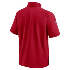Tampa Bay Buccaneers 2024 Sideline Coach Short Sleeve Half-Zip Hoodie Jacket - Red Hoodies
