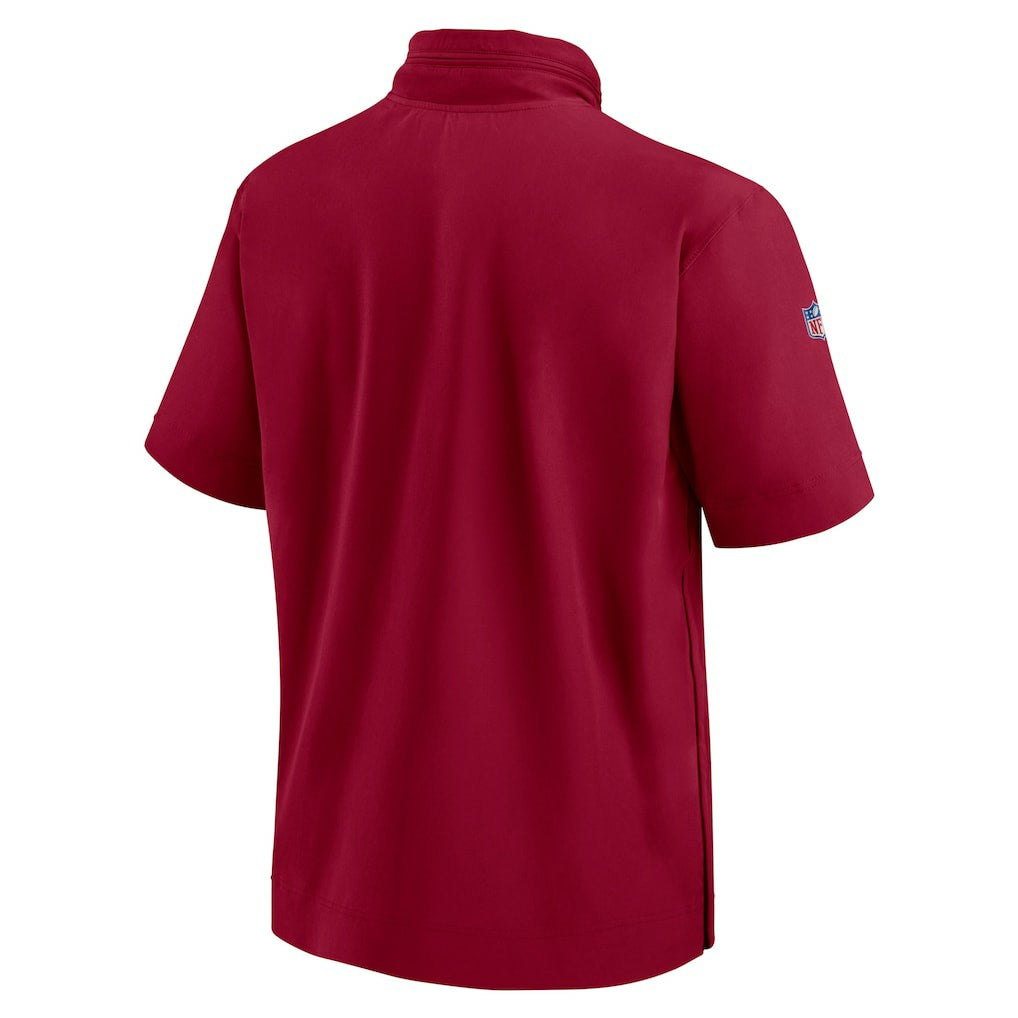 Washington Commanders 2024 Sideline Coach Short Sleeve Half-Zip Hoodie Jacket - Burgundy Hoodies