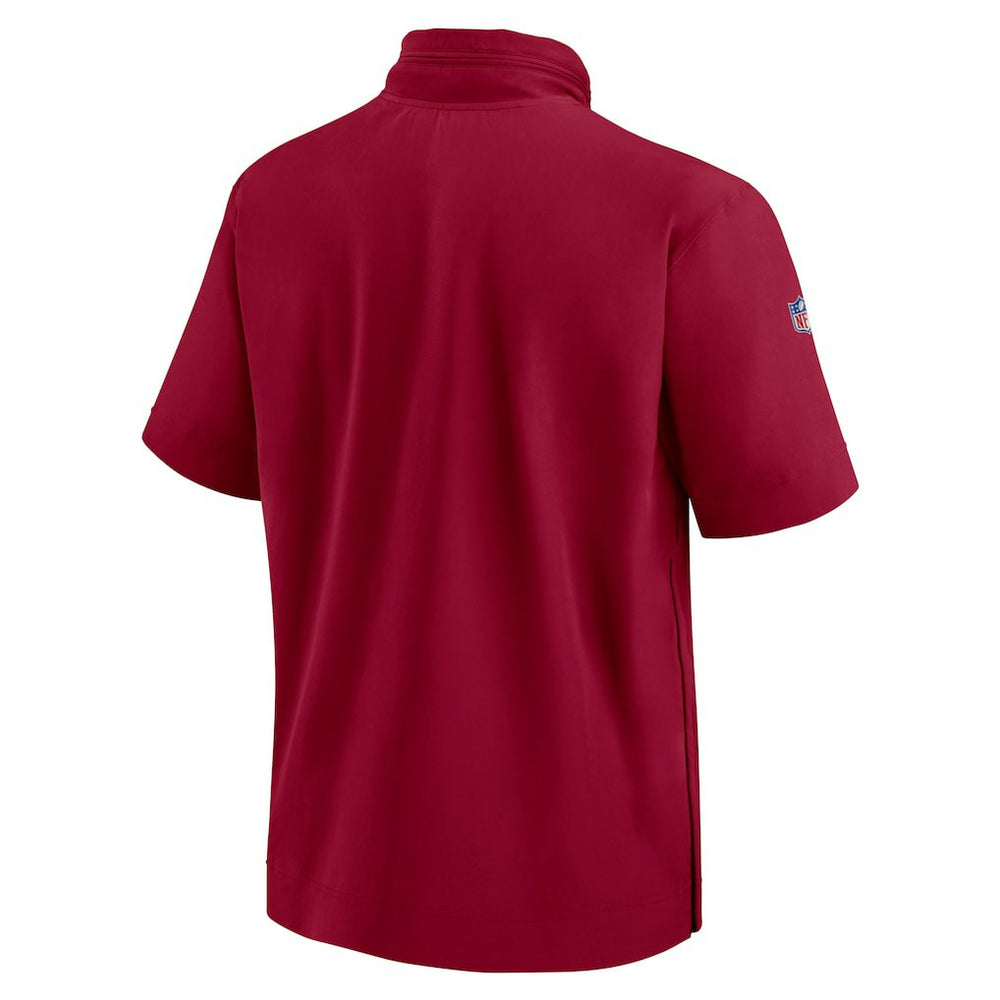 Washington Commanders 2024 Sideline Coach Short Sleeve Half-Zip Hoodie Jacket - Burgundy Hoodies