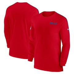 Buffalo Bills Sideline Coach UV Performance Long Sleeve T-Shirt - Red T-shirts