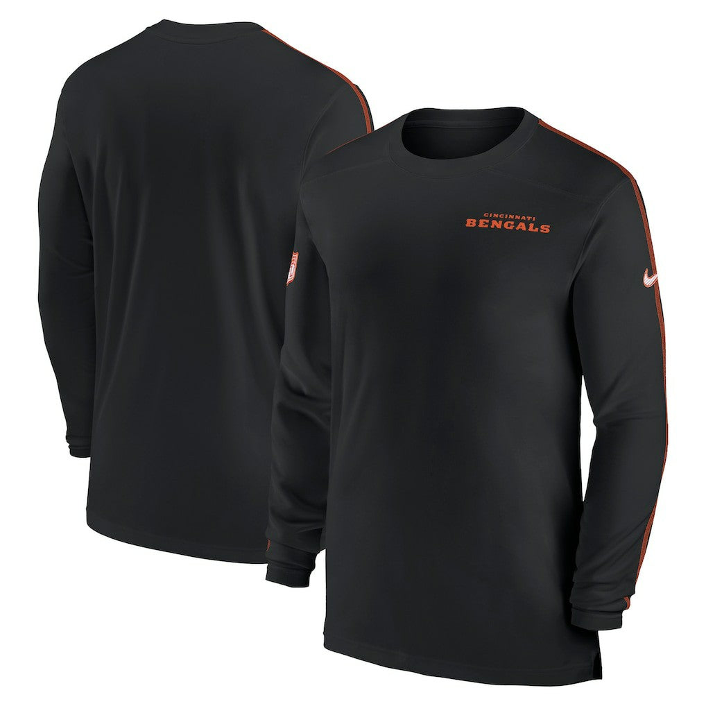 Cincinnati Bengals Sideline Coach UV Performance Long Sleeve T-Shirt - Black T-shirts