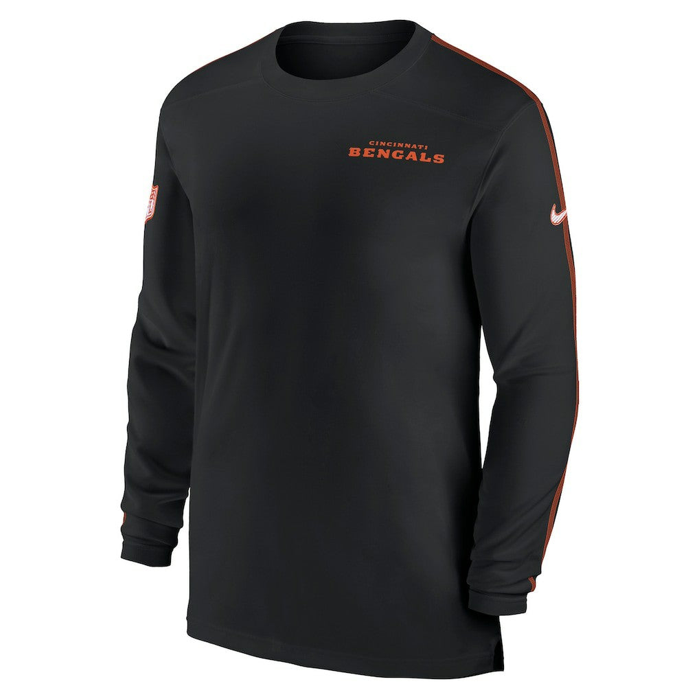 Cincinnati Bengals Sideline Coach UV Performance Long Sleeve T-Shirt - Black T-shirts