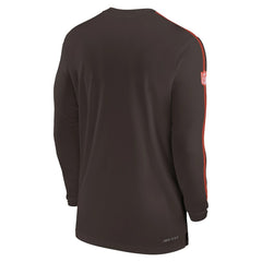 Cleveland Browns Sideline Coach UV Performance Long Sleeve T-Shirt - Brown T-shirts