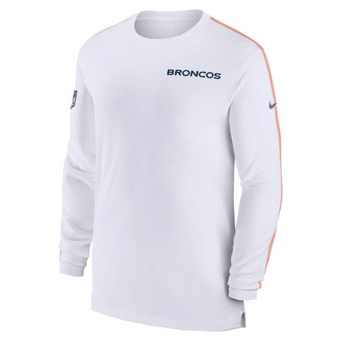 Denver Broncos Sideline Coach UV Performance Long Sleeve T-Shirt - White T-shirts