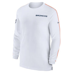 Denver Broncos Sideline Coach UV Performance Long Sleeve T-Shirt - White T-shirts