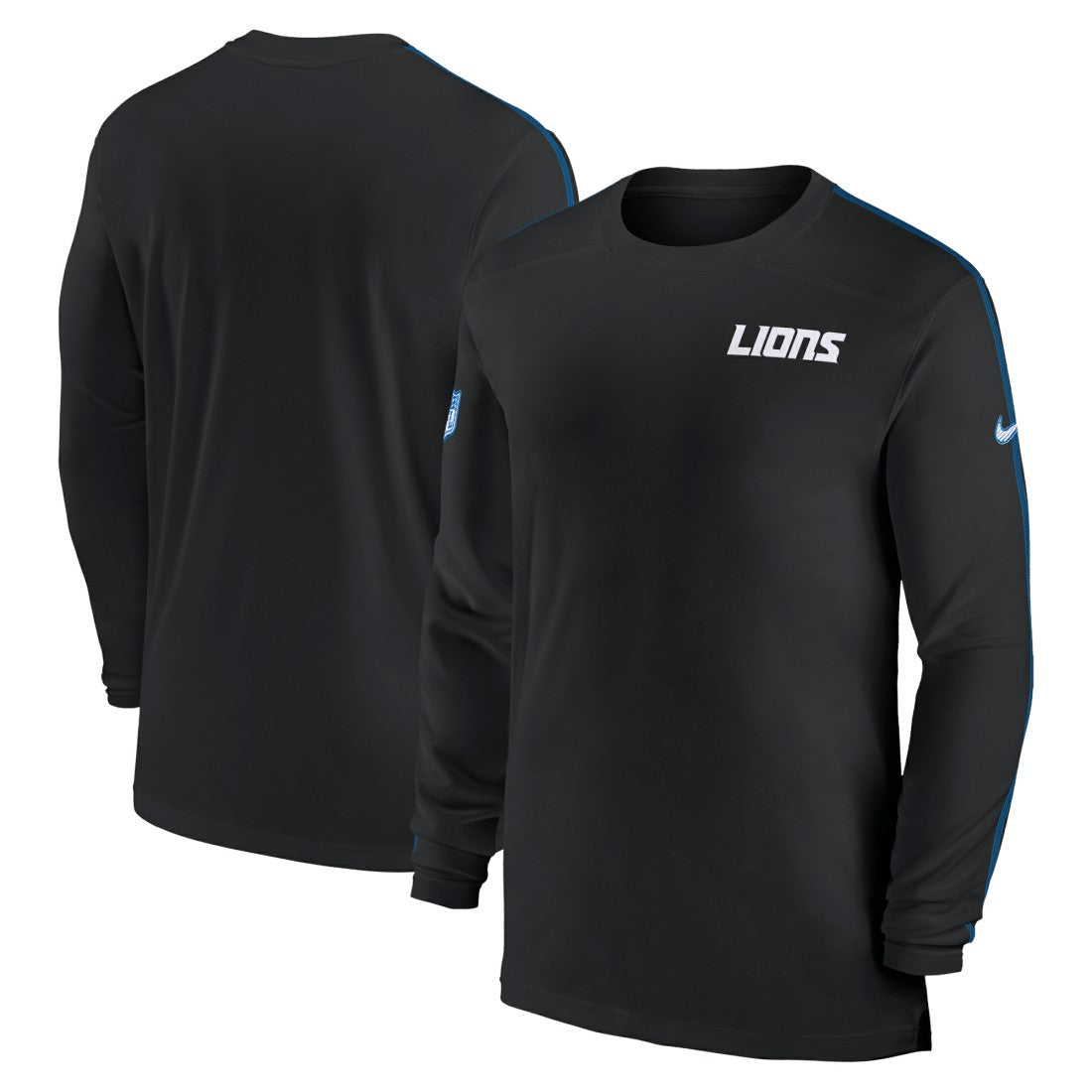 Detroit Lions Sideline Coach UV Performance Long Sleeve T-Shirt - Black T-shirts