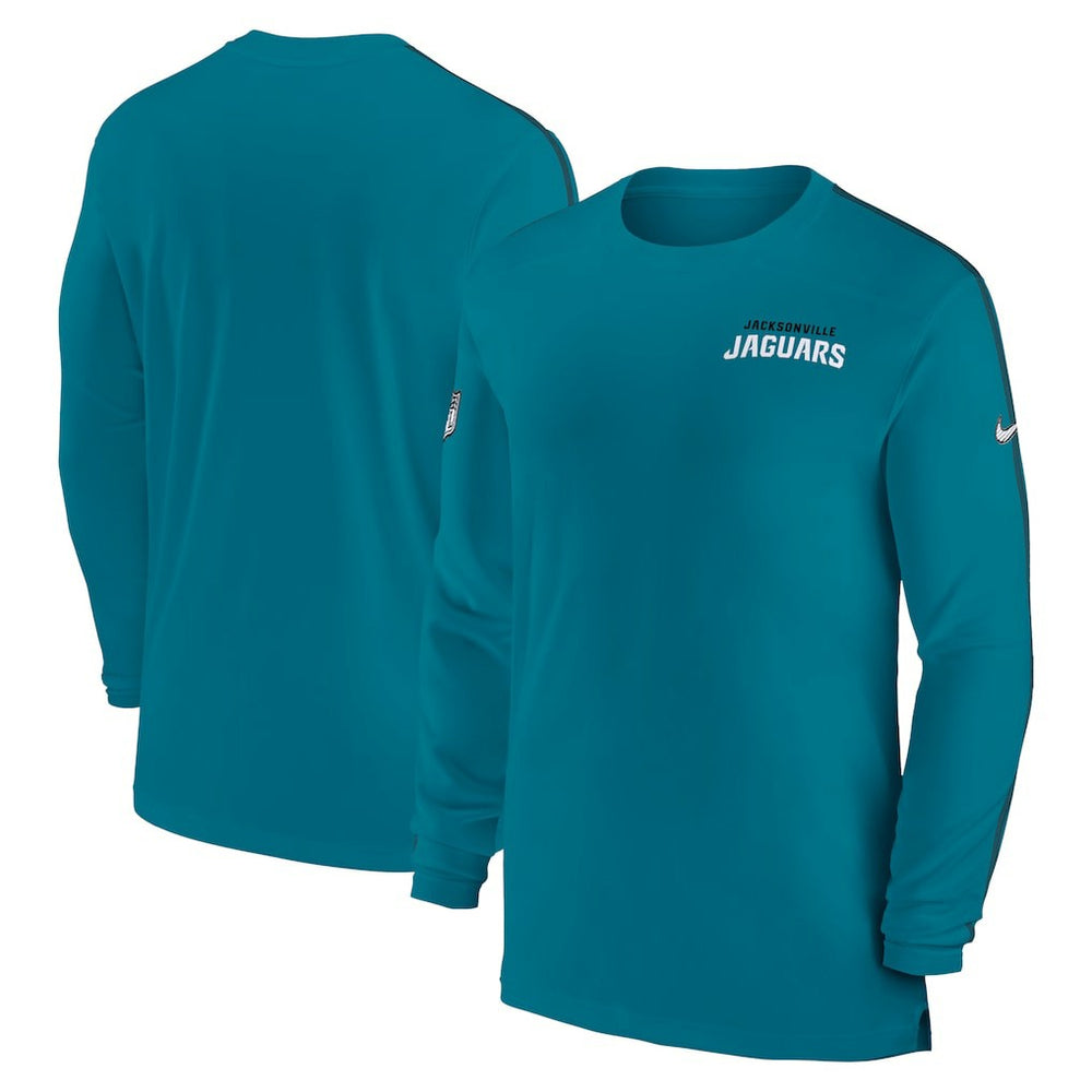Jacksonville Jaguars Sideline Coach UV Performance Long Sleeve T-Shirt - Teal T-shirts