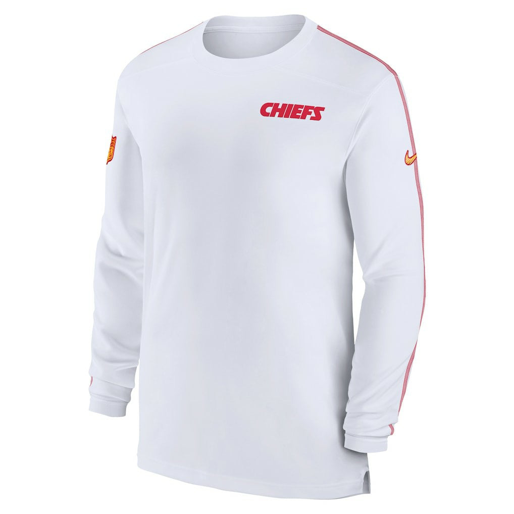 Kansas City Chiefs Sideline Coach UV Performance Long Sleeve T-Shirt - White T-shirts