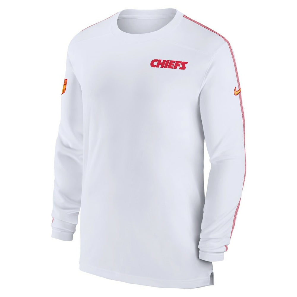 Kansas City Chiefs Sideline Coach UV Performance Long Sleeve T-Shirt - White T-shirts
