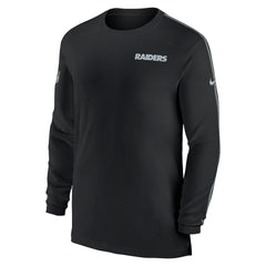 Las Vegas Raiders Sideline Coach UV Performance Long Sleeve T-Shirt - Black T-shirts