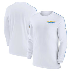 Los Angeles Chargers Sideline Coach UV Performance Long Sleeve T-Shirt - White T-shirts