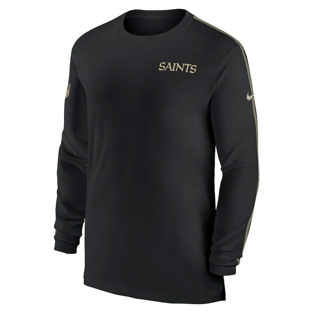 New Orleans Saints Sideline Coach UV Performance Long Sleeve T-Shirt - Black T-shirts