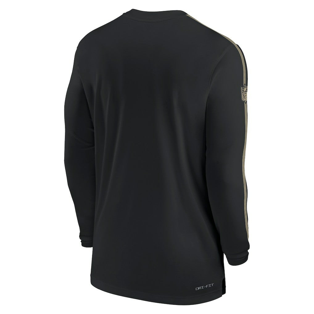 New Orleans Saints Sideline Coach UV Performance Long Sleeve T-Shirt - Black T-shirts