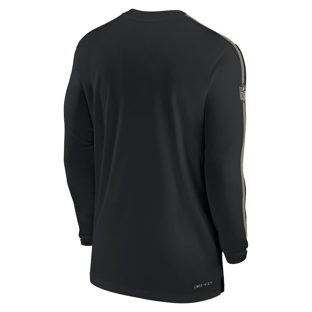 New Orleans Saints Sideline Coach UV Performance Long Sleeve T-Shirt - Black T-shirts