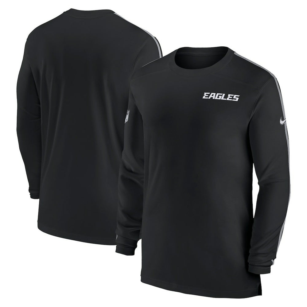 Philadelphia Eagles Sideline Coach UV Performance Long Sleeve T-Shirt - Black T-shirts
