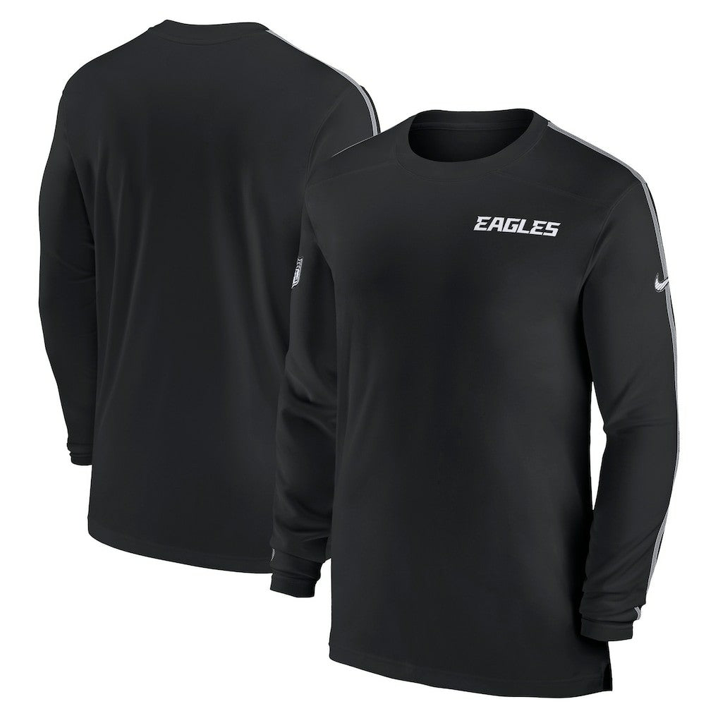 Philadelphia Eagles Sideline Coach UV Performance Long Sleeve T-Shirt - Black T-shirts