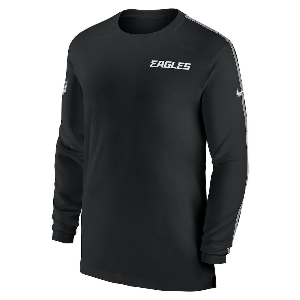 Philadelphia Eagles Sideline Coach UV Performance Long Sleeve T-Shirt - Black T-shirts