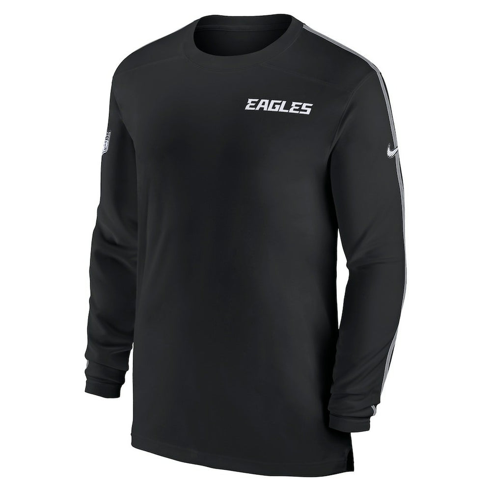 Philadelphia Eagles Sideline Coach UV Performance Long Sleeve T-Shirt - Black T-shirts