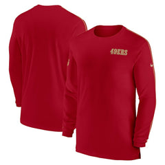 San Francisco 49ers Sideline Coach UV Performance Long Sleeve T-Shirt - Scarlet T-shirts