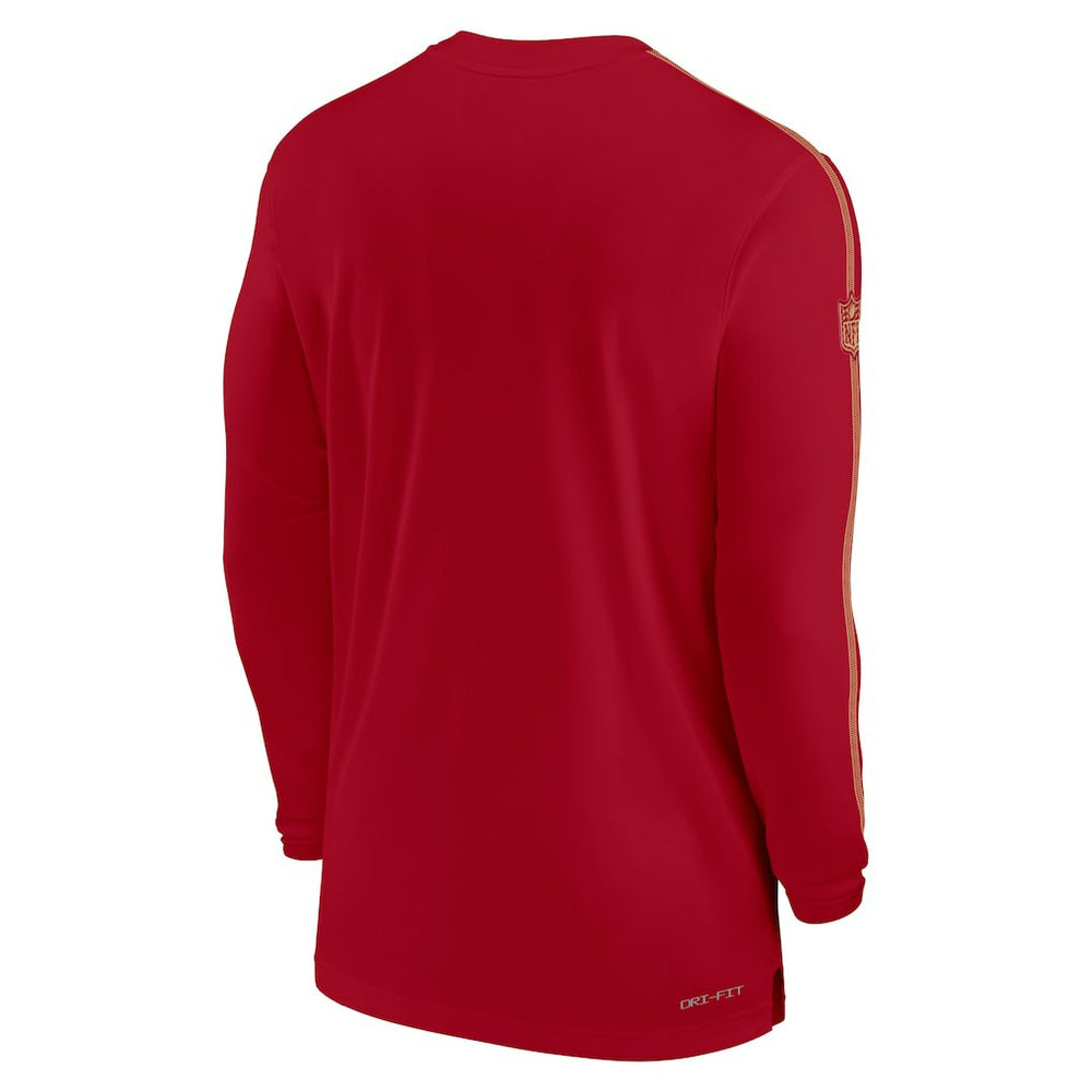 San Francisco 49ers Sideline Coach UV Performance Long Sleeve T-Shirt - Scarlet T-shirts