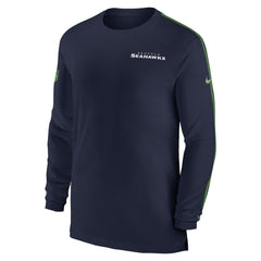 Seattle Seahawks Sideline Coach UV Performance Long Sleeve T-Shirt - College Navy T-shirts